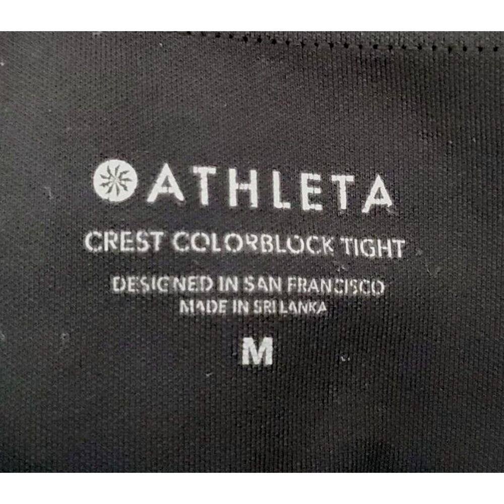 Athleta Crest Colorblock Tight Black & Gray Workout Sz M - Picture 3 of 3